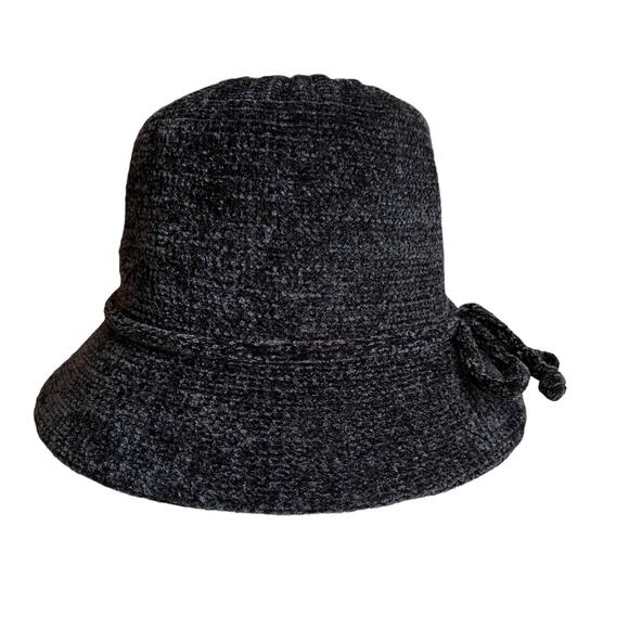 Vince Camuto black chenille bucket hat - Picture 1 of 4